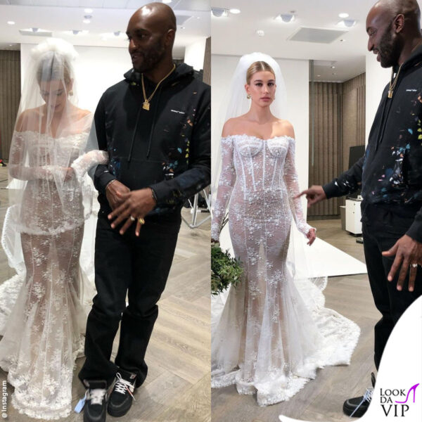 i due avevano un profondo legame di rispetto e amicizia - Hailey nel 2019 durante la prova del suo abito da sposa, firmato Off-White