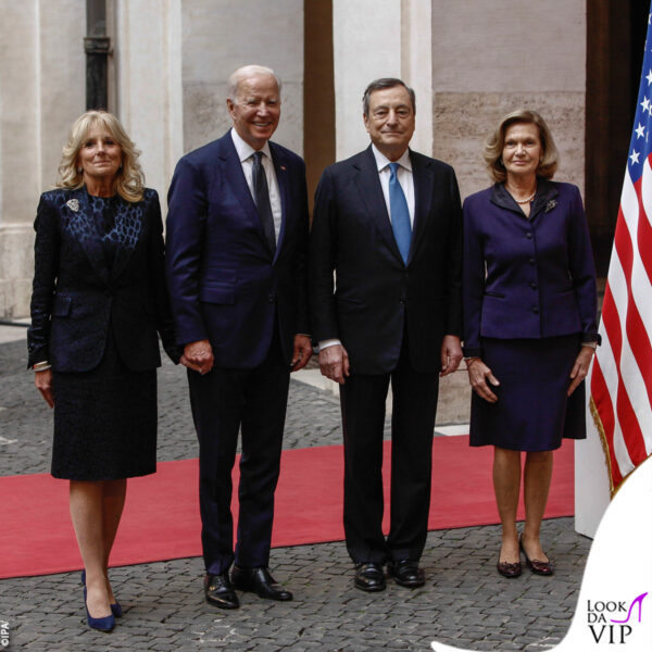 I Biden a Palazzo Chigi insieme a Mario e Serena Draghi 