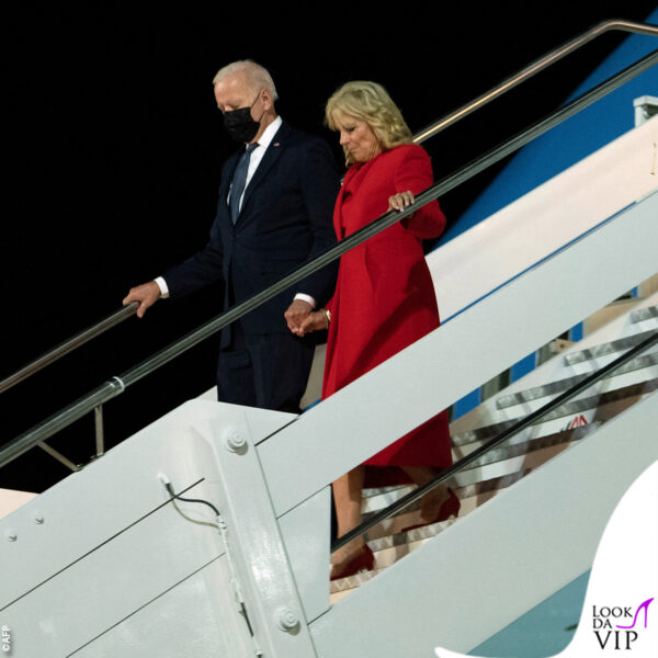 I coniugi Biden all'aeroporto di Fiumicino 