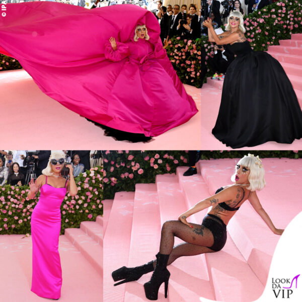Al Met Gala 2019 Lady Gaga celebra il camp con 4 mise Brendon Maxwell, ripercorrendo simbolicamente la sua storia a ritroso per celebrare i propri inizi