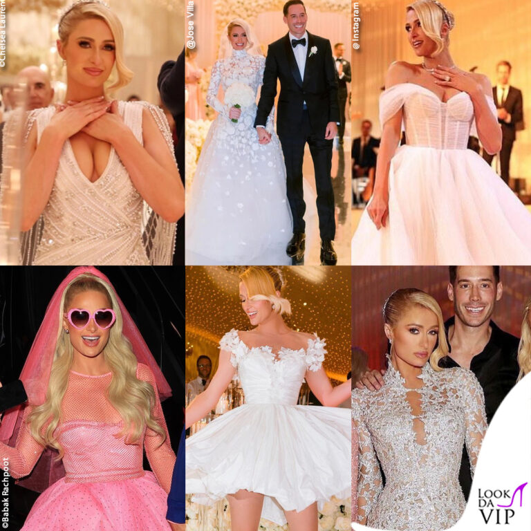 i sei abiti da sposa di paris hilton