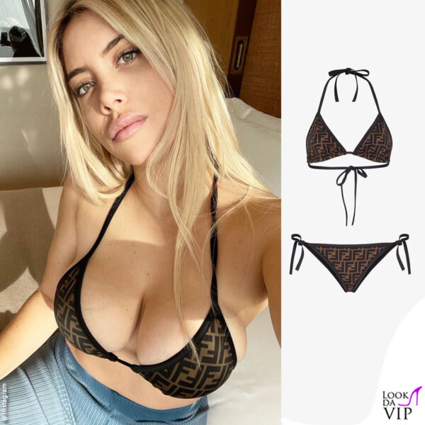 Wanda a Dubai con il bikini Fendi 