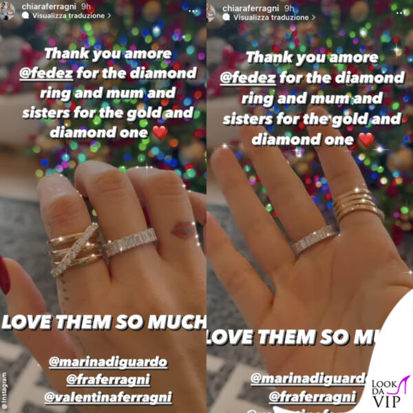 Chiara Ferragni ringrazia il marito, la madre e le sorelle per i regali ricevuti 