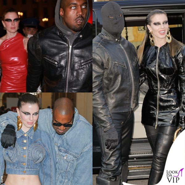 kanye west e julia fox alla paris fashion week