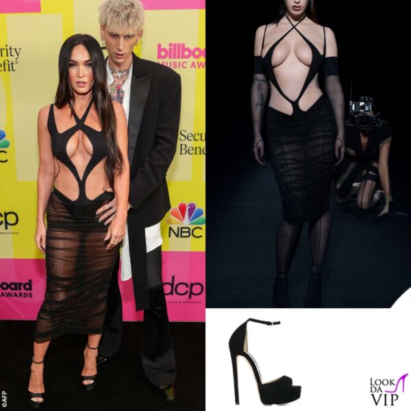 abito Mugler e platform Jimmy Choo 