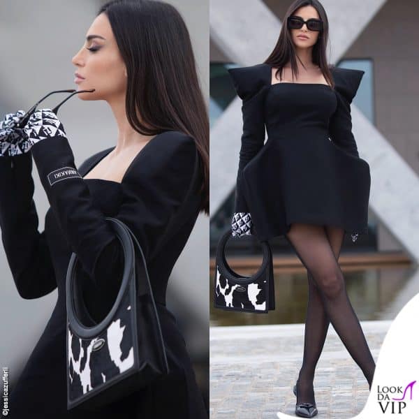 Nicole Mazzocato con un outfit black&white Annakiki