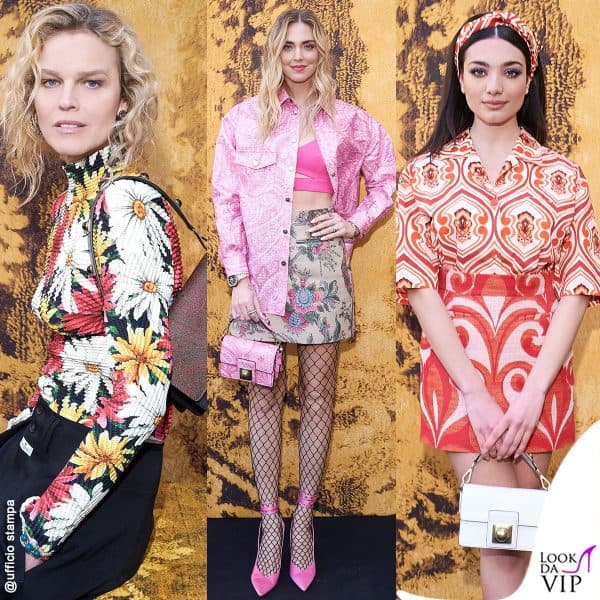 Eva Herzigova, Chiara Ferragni e Mariasole Pollio da Etro 