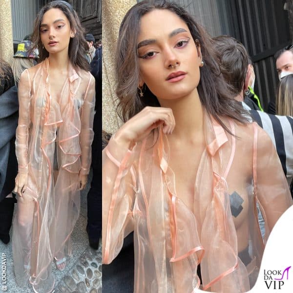 Nude look per Mariana Aresta, alla sfilata Francesca Liberatore 