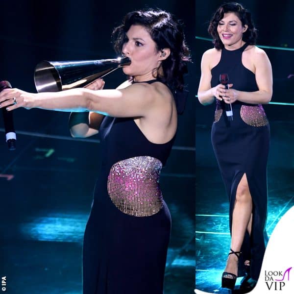 Giusy Ferreri: nero, cristalli  e oblò, però... boh - VOTO 5