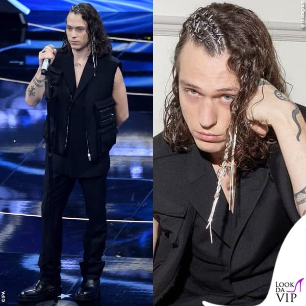 Irama con le treccine e i capelli "cuciti"