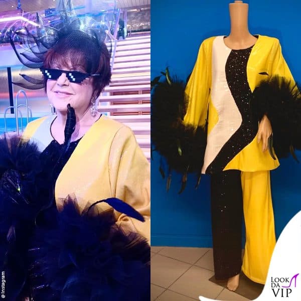 Per la 4 serata Orietta Berti è in giallo e nero, tra le piume 