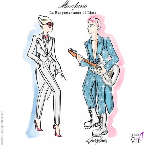 Il duo indosserà capi Moschino