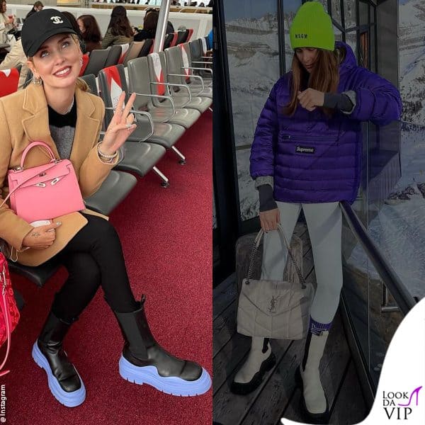 Chiara Ferragni e Francesca Sofia Novello con gli stivali urban