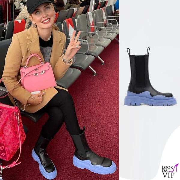 Chiara Ferragni con i Tire di Bottega Veneta 