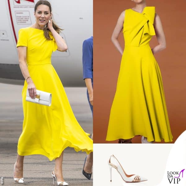 abito Roksanda Ilincic, clutch Salvatore Ferragamo, pump Aquazzura 