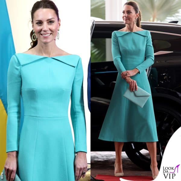 La duchessa con un abito Emilia Wickstead e pump Gianvito Rossi