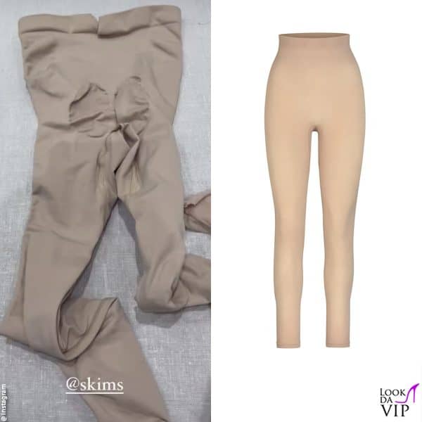 La Kardashian mostra i leggings modellanti della sua linea, Skims 
