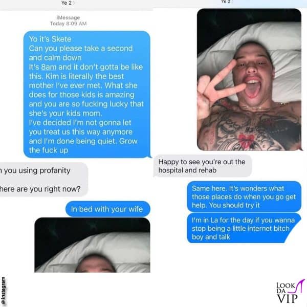 la notizia è emersa dopo che Kanye West ha pubblicato una conversazione con Pete Davidson 