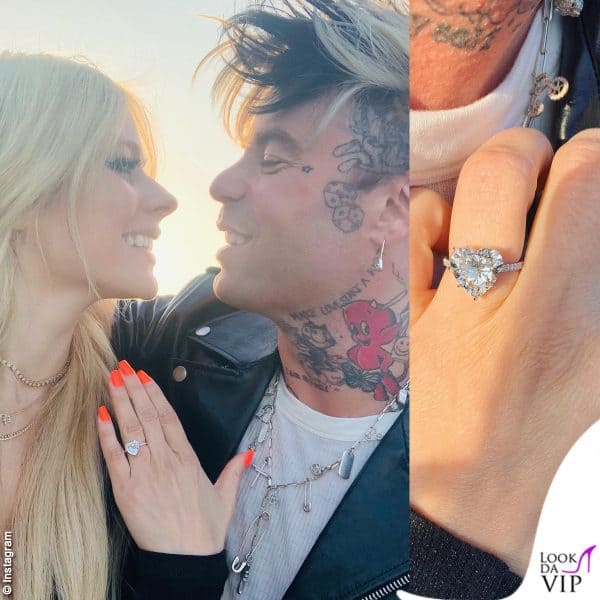 Per Avril Lavigne, Mod Sun ha commissionato alla gioielleria XIV Karats un anello con diamante a forma di cuore montato su una fede con diamanti più piccoli incastonati