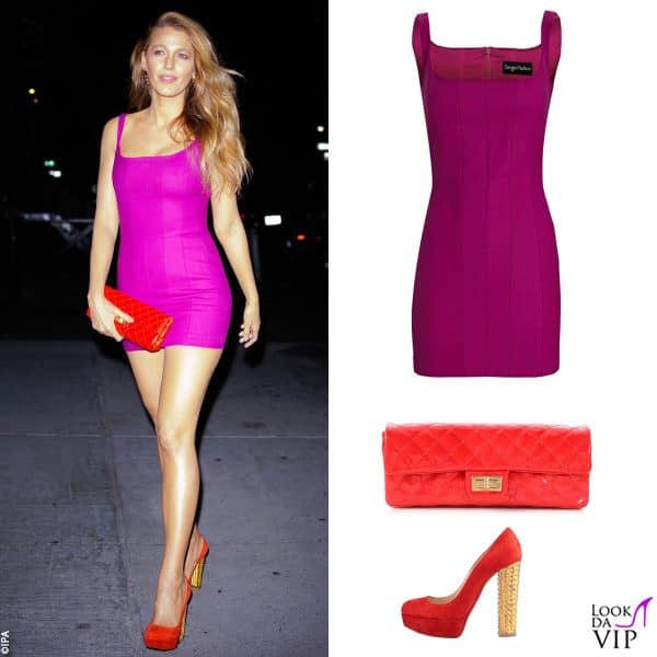 abito Sergio Hudson, clutch Chanel e scarpe Christian Louboutin per Blake Lively 