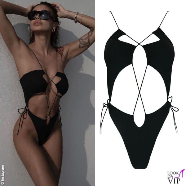Cristina Buccino sexy alle Maldive con l'intero nero Amazuin 