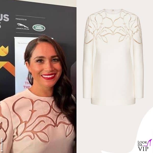 La Markle a un cocktail con un mindiress Valentino 