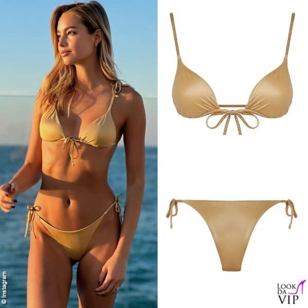 Viky Varga e sexy come sempre con il costume dorato Vama