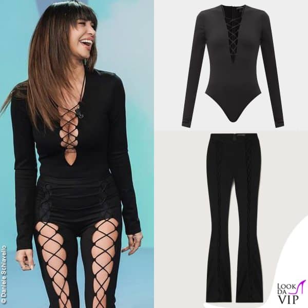 Il lace up piace a Belen che lo propone alla terza puntata ed è più sexy che mai  (look David Koma)
