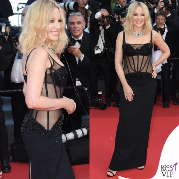 abito Versace e gioielli Bulgari per Kylie Minogue