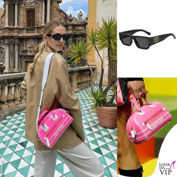 occhiali Chiara Ferragni Collection, borsa Dior 