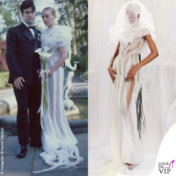 L'abito di Chloe Sevigny  per le sue nozze è una creazione di Jean Paul Gaultier con personalizzazioni richieste dalla sposa