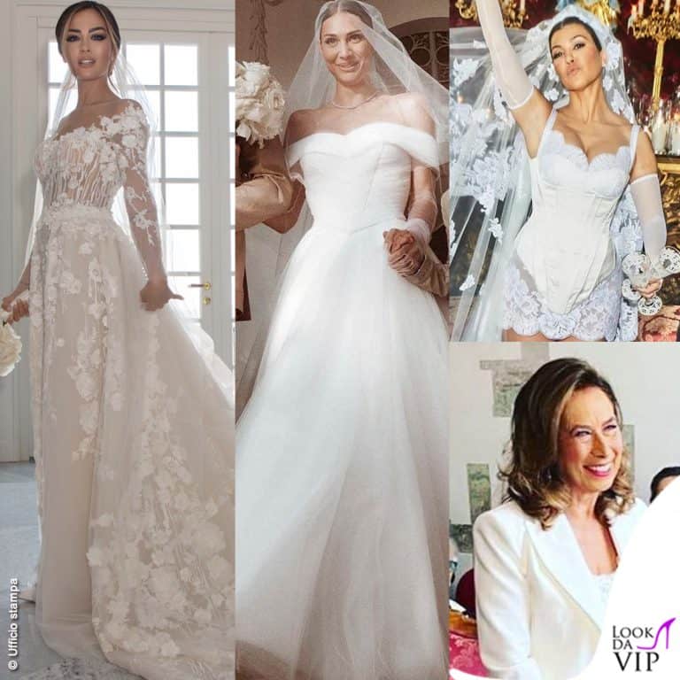Giorgia Palmas Beatrice Valli Kourtney Kardashian Cesara Buonamivi abito da sposa nozze