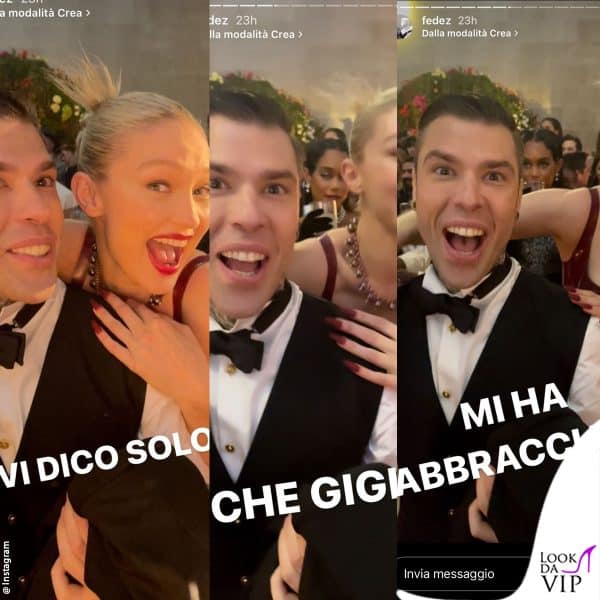 Le storie dove Fedez racconta dell'incontro con Gigi Hadid 