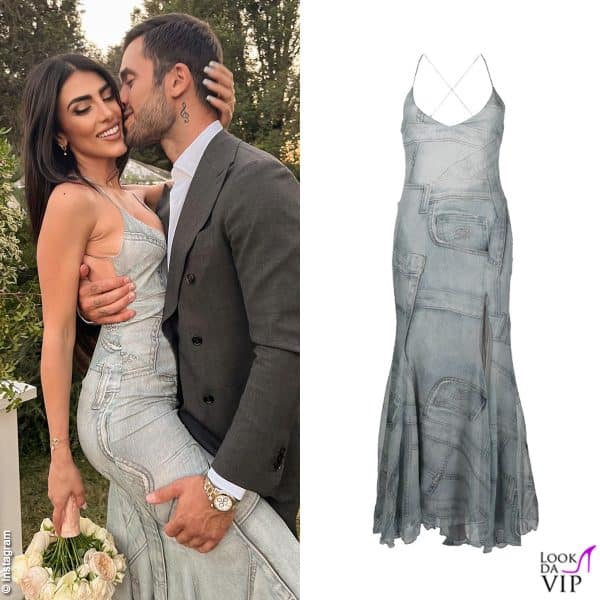 Giulia Salemi in Blumarine al matrimonio di Giorgia Venturini 