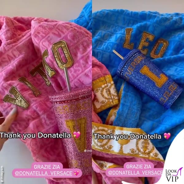 Fedez ringrazia "zia" Donatella Versace per i regali ai suoi bimbi