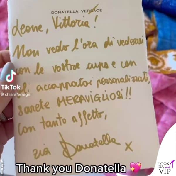 Il dolce biglietto di Donatella 