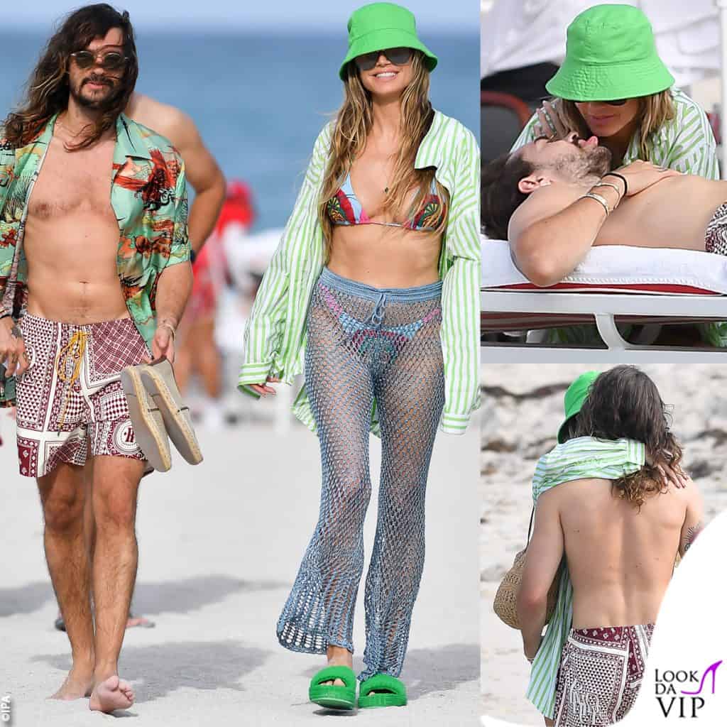 giornata in spiaggia per heidi klum e tom kaulitz