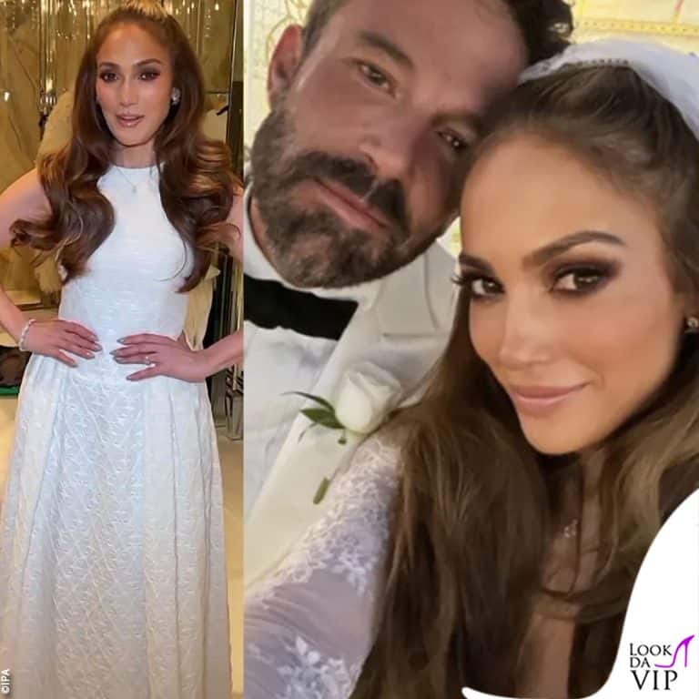 i dettagli dei look nuziali di jennifer lopez e ben affleck