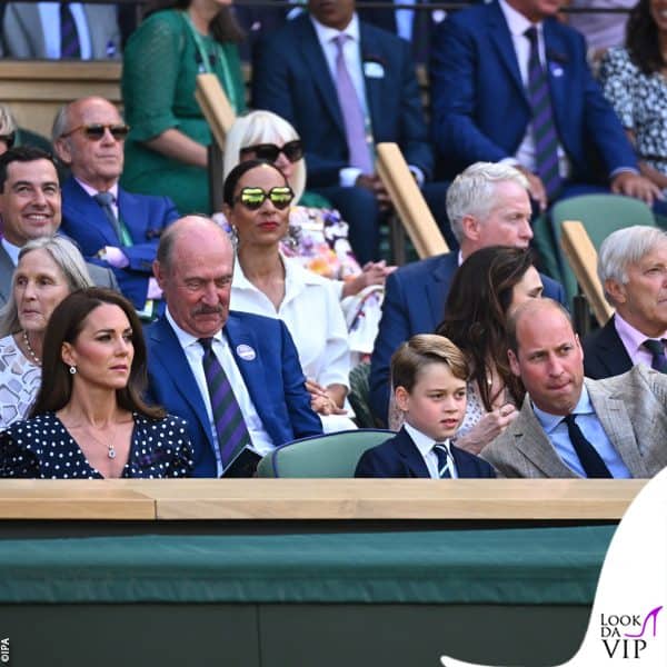 Kate, George e William alla finale maschile di Wimbledon 2022 
