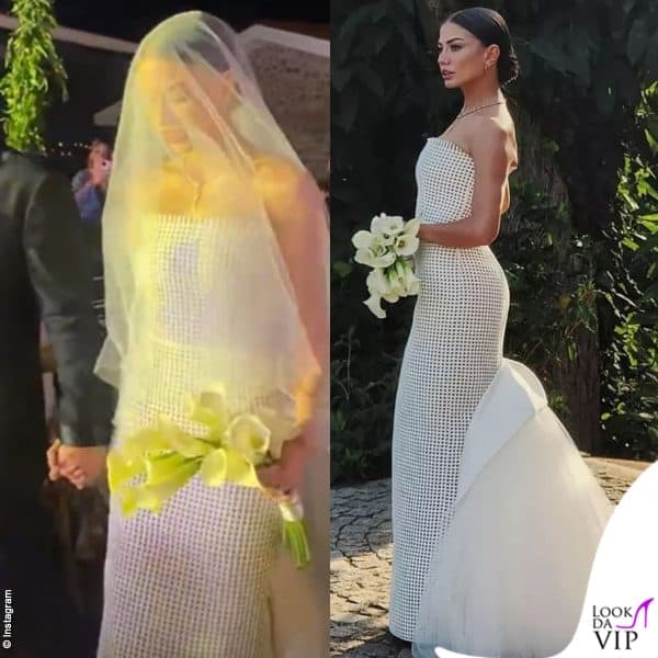 Demet Ozdemir alla cerimonia di nozze indossa una creazione Museum of fine clothing