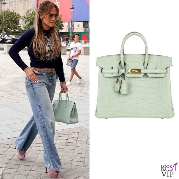 maglione Dior, jeans Frame, sandali Dolce&Gabbana, borsa Hermès 