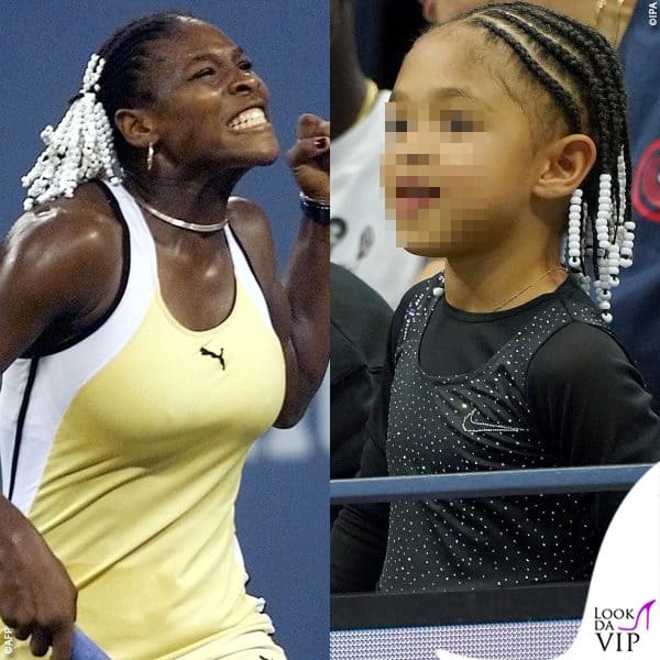 la piccola Alexis Olympia con le treccine come quelle sfoggiate da mamma Serena allo Us Open 1999