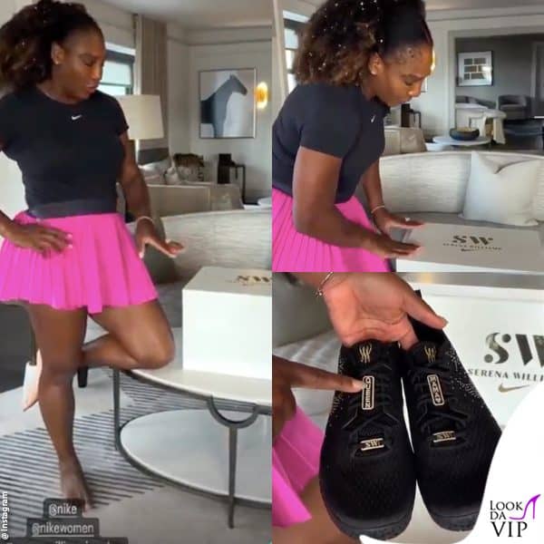 la Williams apre il pacco con le preziose sneakers 