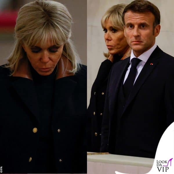 Emmanuel e Brigitte Macron (in Louis Vuitton) a Westminster Hall 