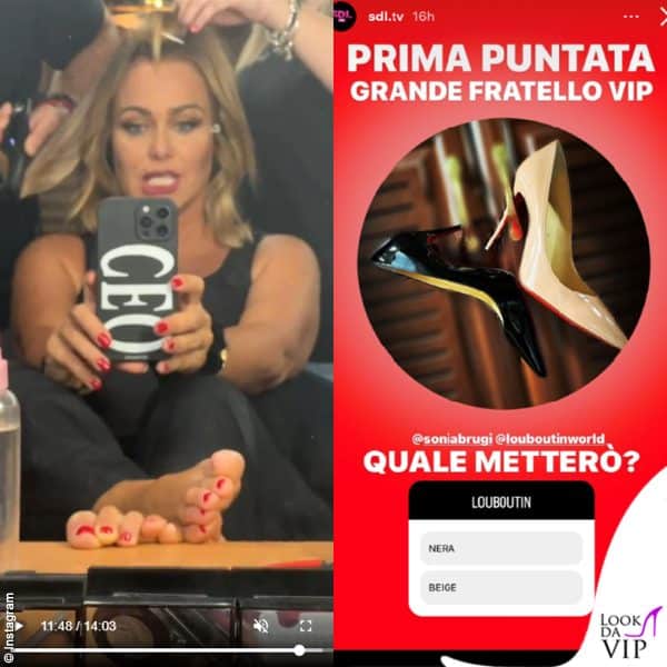 il sondaggio postato da Sonia per far scegliere ai follower le scarpe 