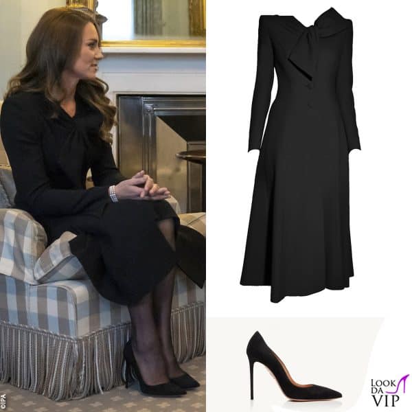 abito Catherine Walker e pump Aquazzura per Kate 