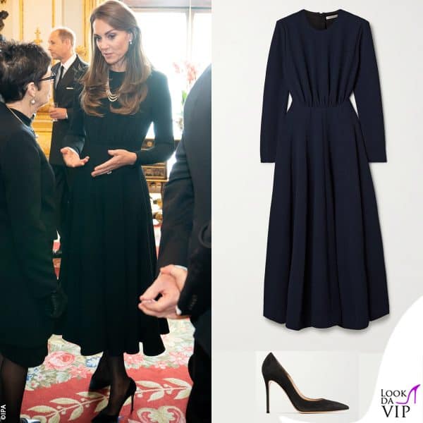 abito Emilia Wickstead e pump Gianvito Rossi per Kate Middleton 