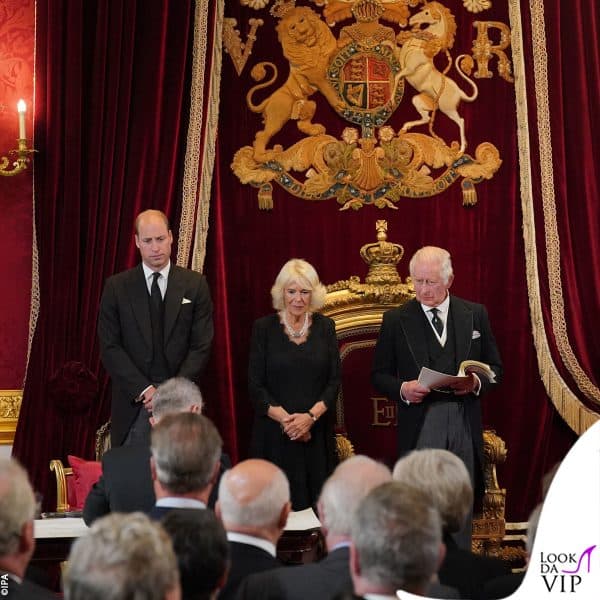 William, Camilla e Carlo a St. James's Palace per la proclamazione del Re 