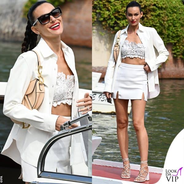 outfit Ermanno Scervino e borsa Dior per Paola Turani