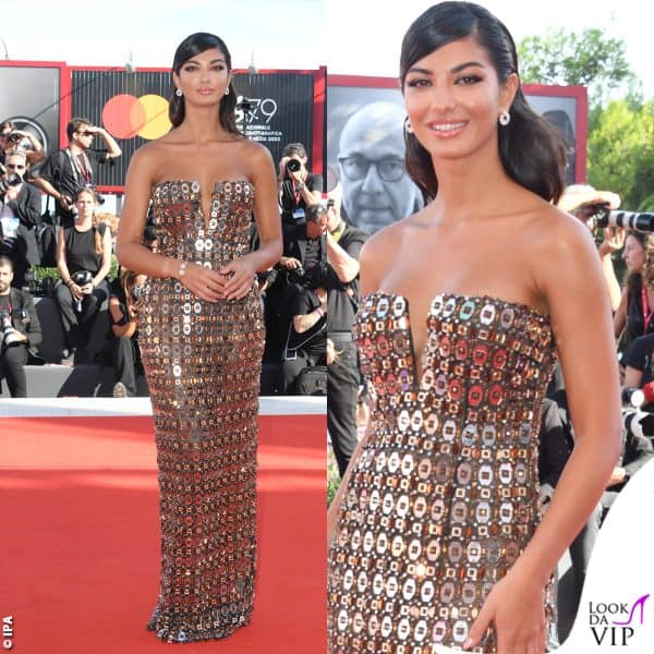 Elisa Maino con un abito Alberta Ferretti e gioielli Chopard 
